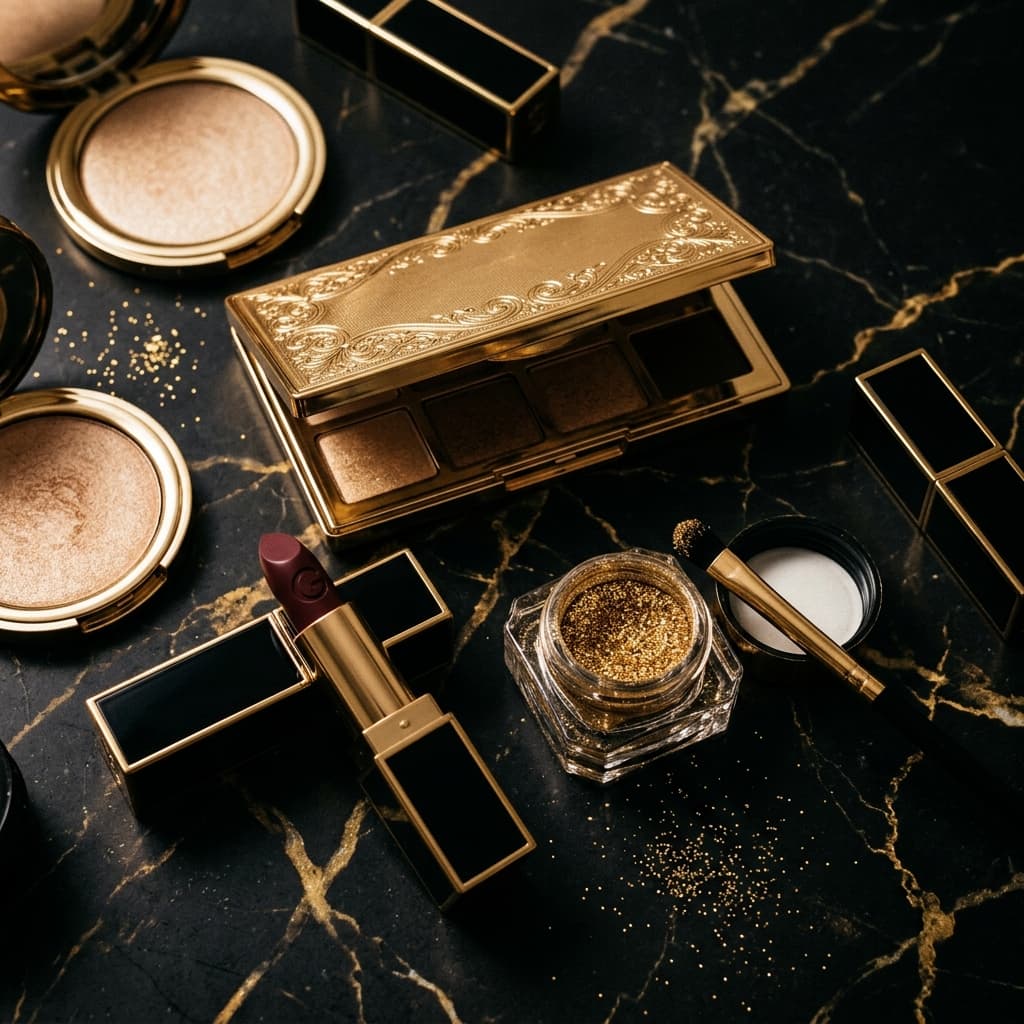 Dramatic editorial makeup close-up